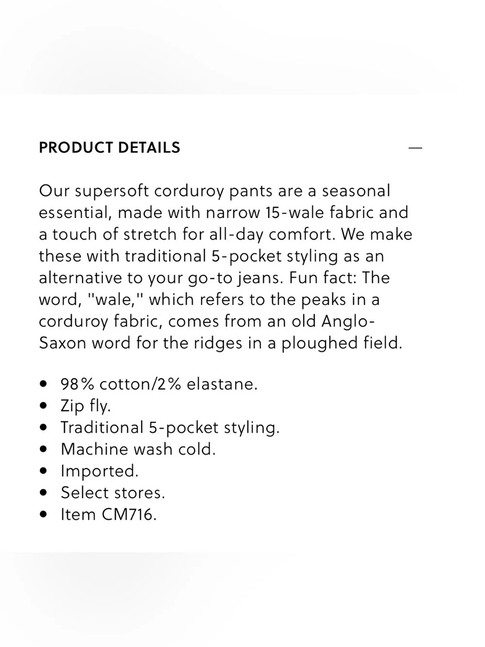 Men’s J.Crew 770 Straight Fit Five-Pocket Stretch Corduroy Pants - Size 30 x 34